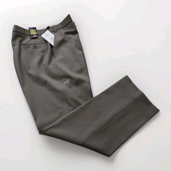 Marks Spencer Pants Mens 38 x 31 Beige Zip Wool Blend Pockets Classic Trousers - Picture 16 of 16